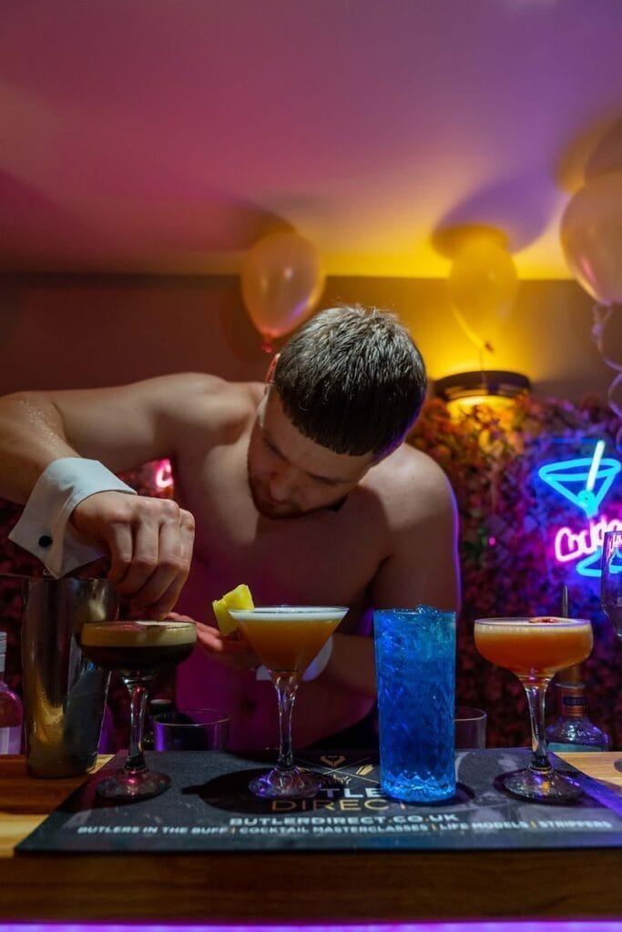 Birthday party in Bristol with a butler in the buff