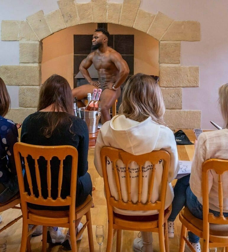 A butler in the buff running party games in Anglesey