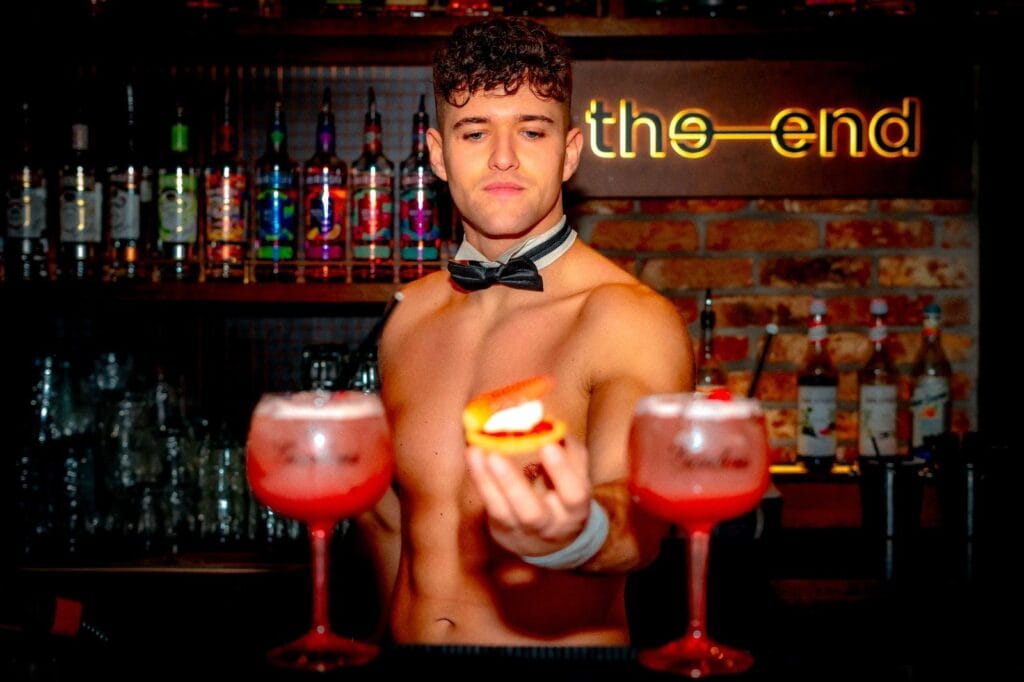 Birthday party in Glasgow with a butler in the buff